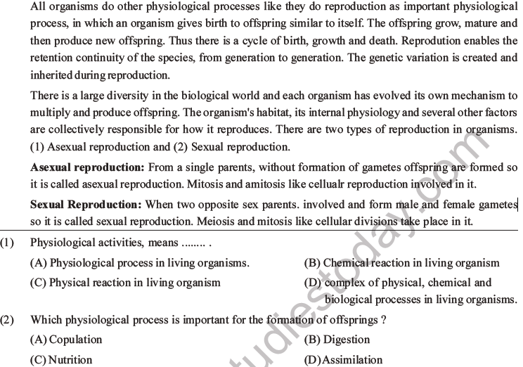 Neet Biology Reproduction In Organisms Mcqs Set A Multiple Choice